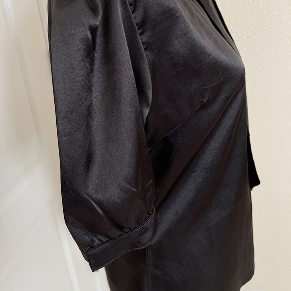 Black Button Down Blouse with Beautiful Bow - Picture 4 of 14